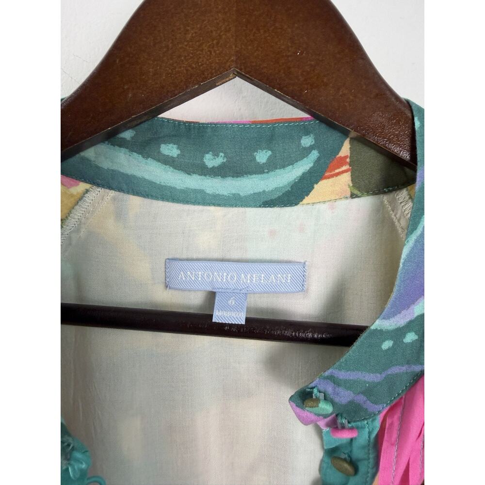 Antonio Melani Womens Dress 6 Brynn Vibrant Floral Maximalist Boho Bloom No Belt - Picture 3 of 7